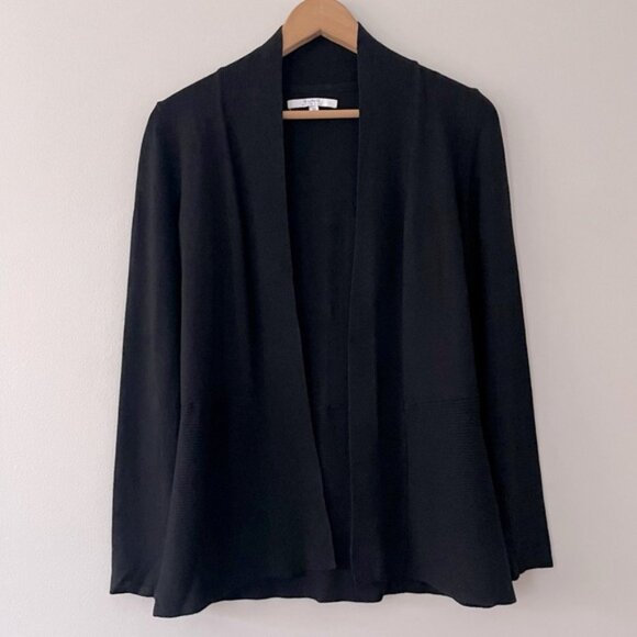 Alfred Sung Black Open Front Cardigan Sweater Size XS bin 4A - Picture 2 of 6